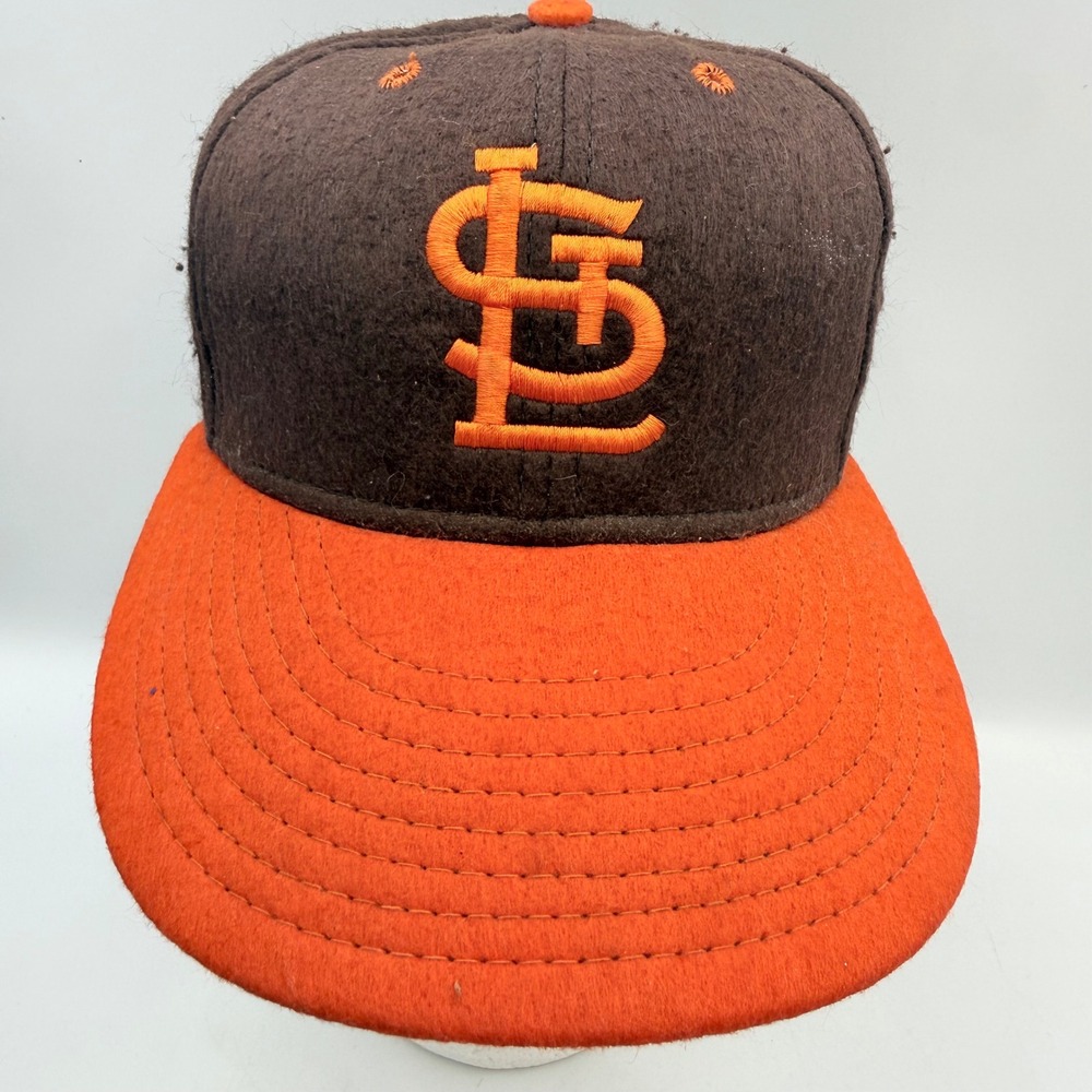 Vintage Annco Saint Louis Browns Hat Brown Orange Fitted 6 7/8 Made in USA MLB